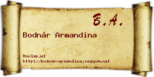 Bodnár Armandina névjegykártya